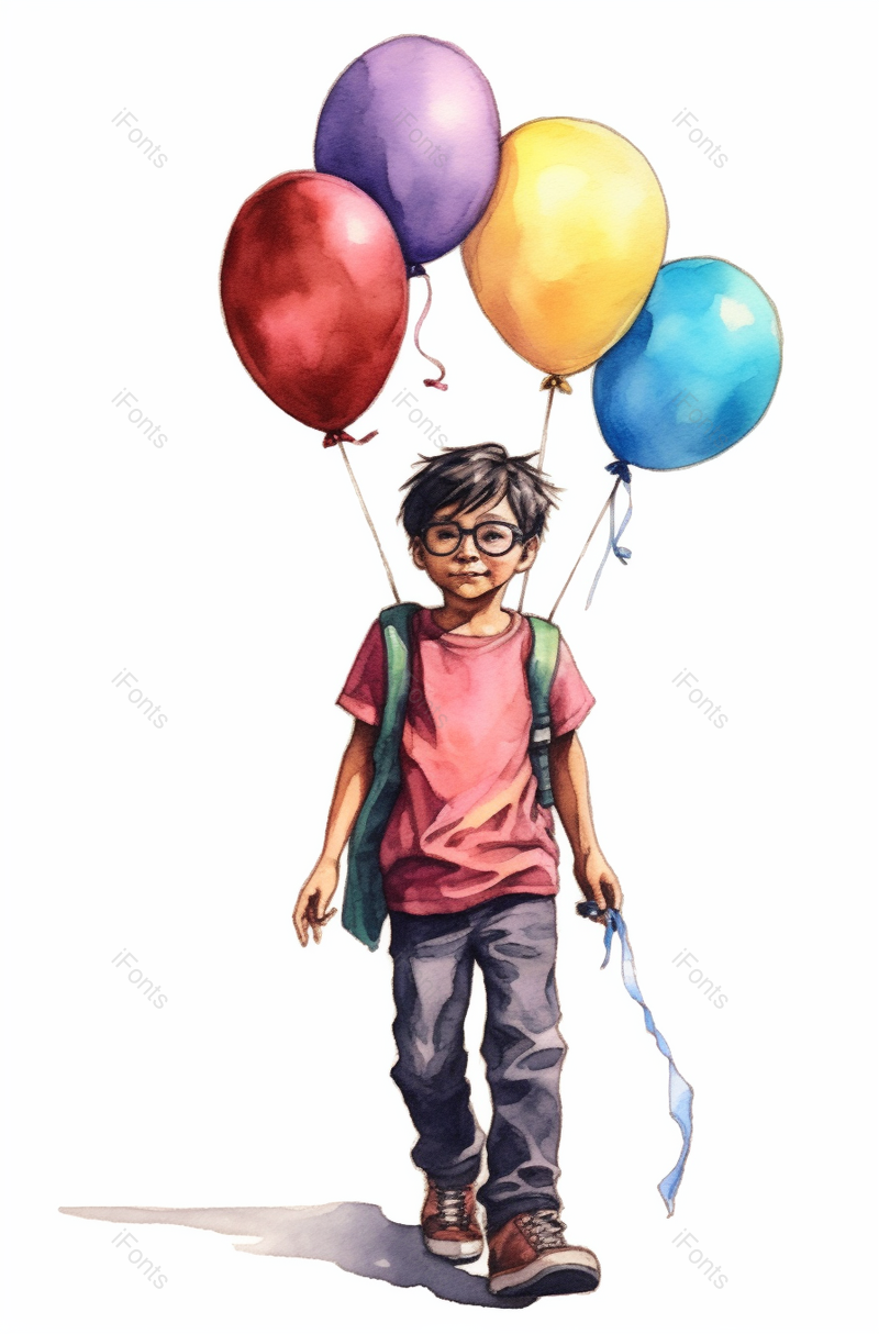 快乐的孩子儿童节人物气球插画背景,插画/手绘图,插画/手绘图库,插画/手绘图下载,插画/手绘